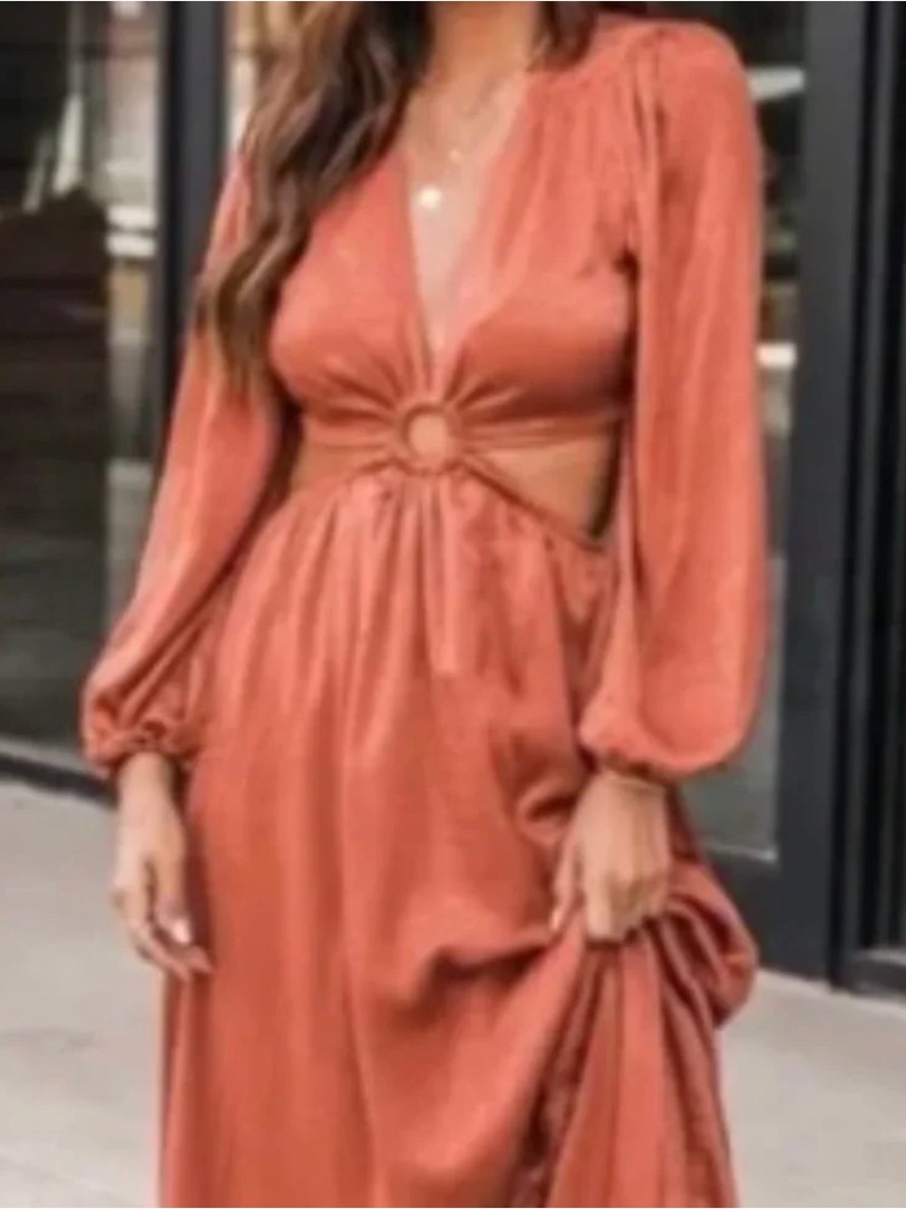 Long Sleeve Cutout Maxi Dress